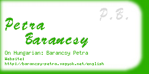 petra barancsy business card